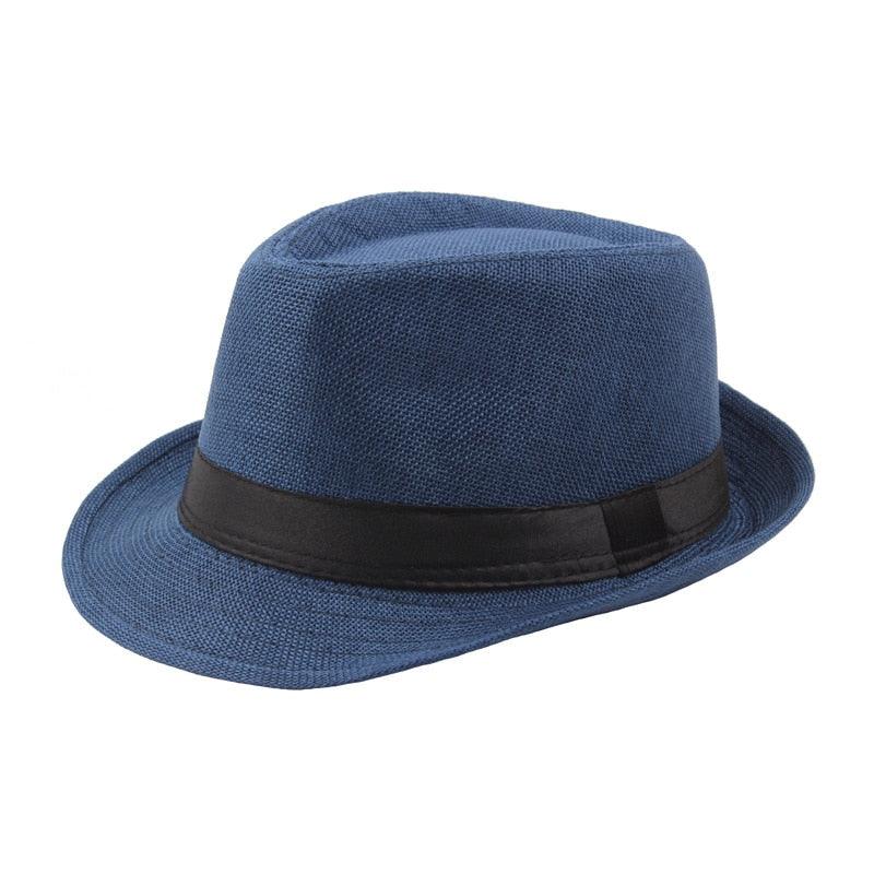 Retro Classic Short Brim Fedora Hat for Men UV Protection Summer