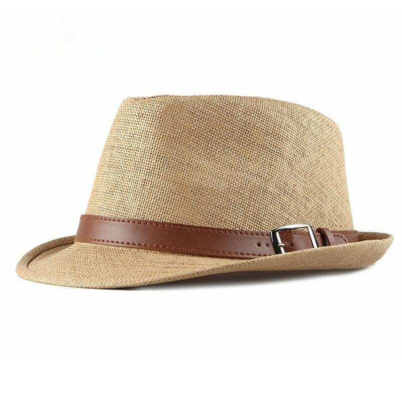 Retro Classic Short Brim Fedora Hat for Men UV Protection Summer