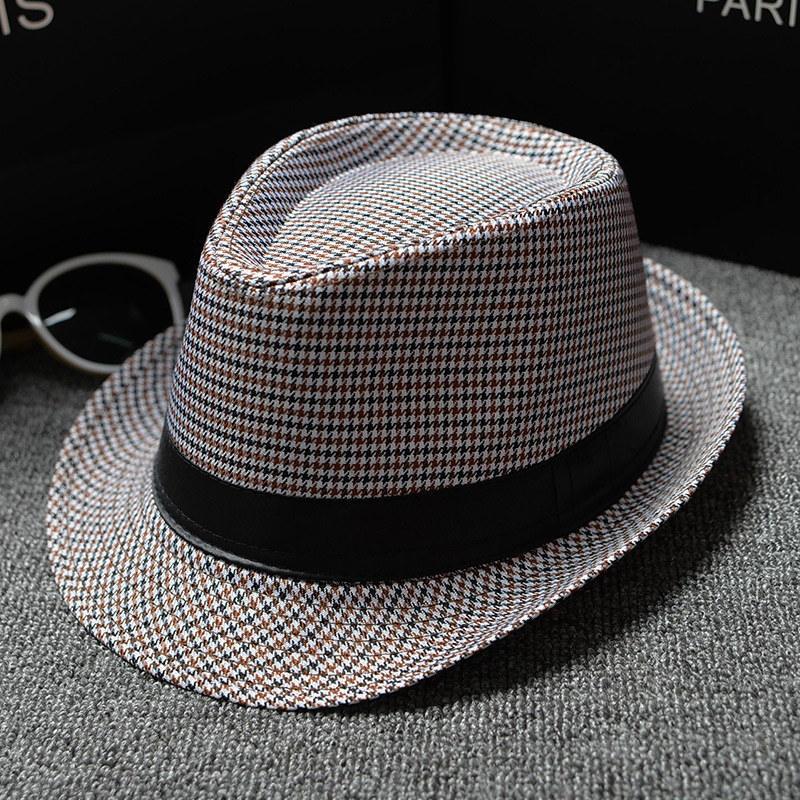 Retro Classic Short Brim Fedora Hat for Men UV Protection Summer