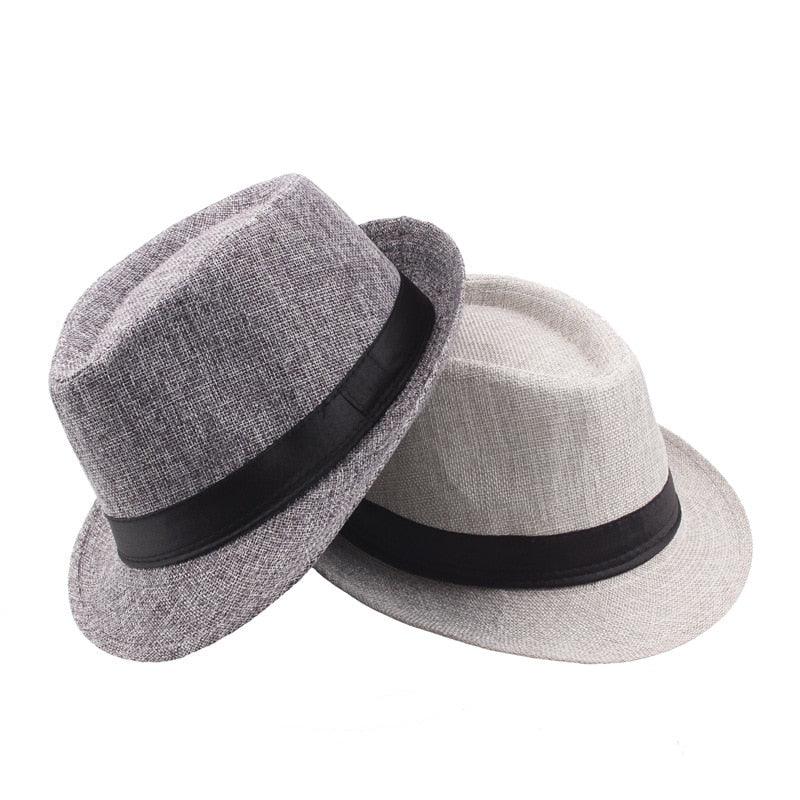 Retro Classic Short Brim Fedora Hat for Men UV Protection Summer