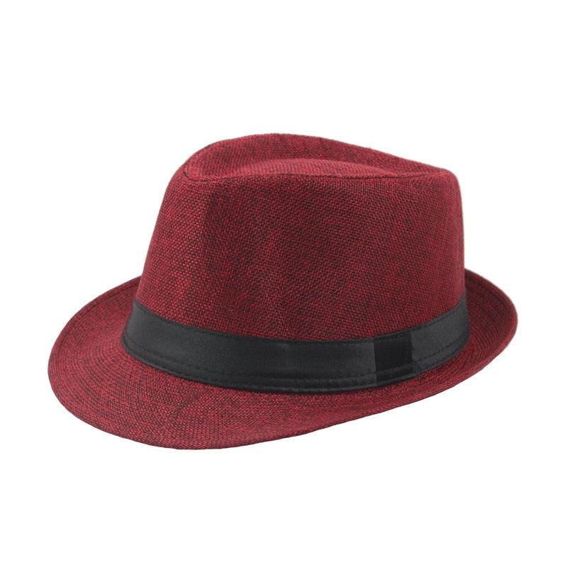 Retro Classic Short Brim Fedora Hat for Men UV Protection Summer