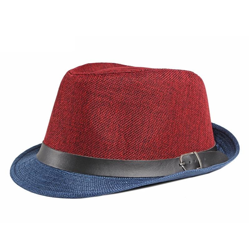 Retro Classic Short Brim Fedora Hat for Men UV Protection Summer