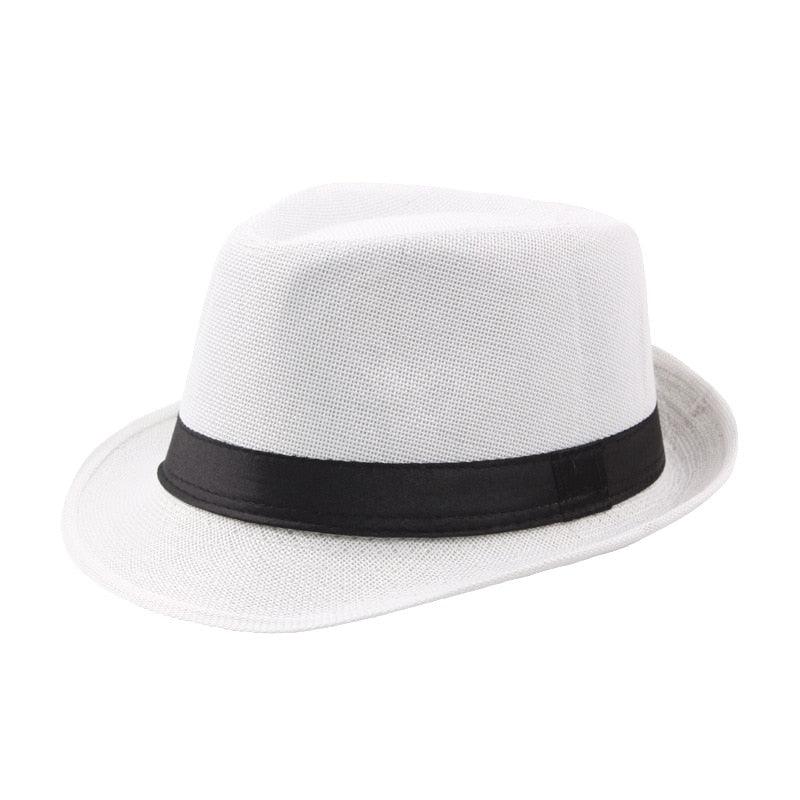 Retro Classic Short Brim Fedora Hat for Men UV Protection Summer