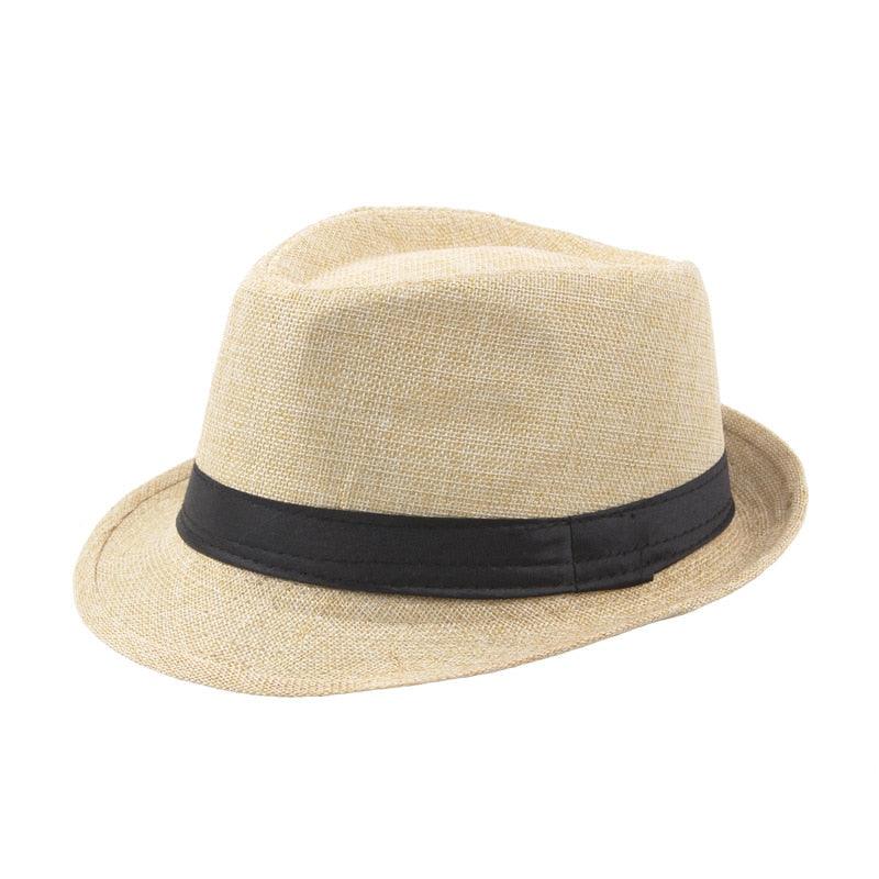 Retro Classic Short Brim Fedora Hat for Men UV Protection Summer
