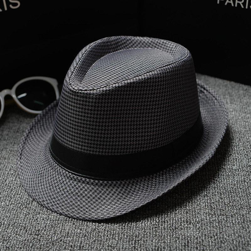 Retro Classic Short Brim Fedora Hat for Men UV Protection Summer