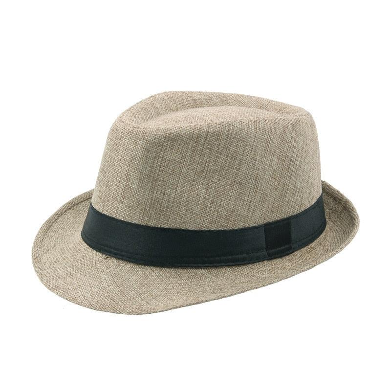 Retro Classic Short Brim Fedora Hat for Men UV Protection Summer