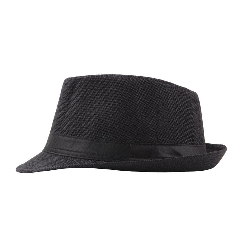Retro Classic Short Brim Fedora Hat for Men UV Protection Summer