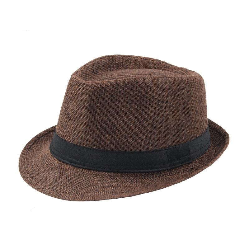 Retro Classic Short Brim Fedora Hat for Men UV Protection Summer