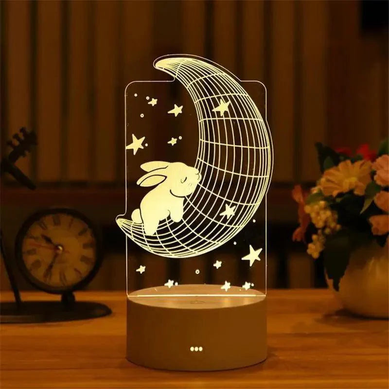 3D Heart Balloon LED Night Light Romantic Table Lamp for Bedroom