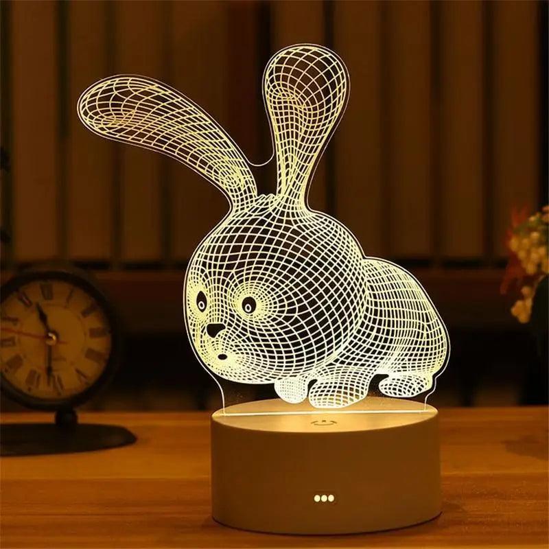 3D Heart Balloon LED Night Light Romantic Table Lamp for Bedroom