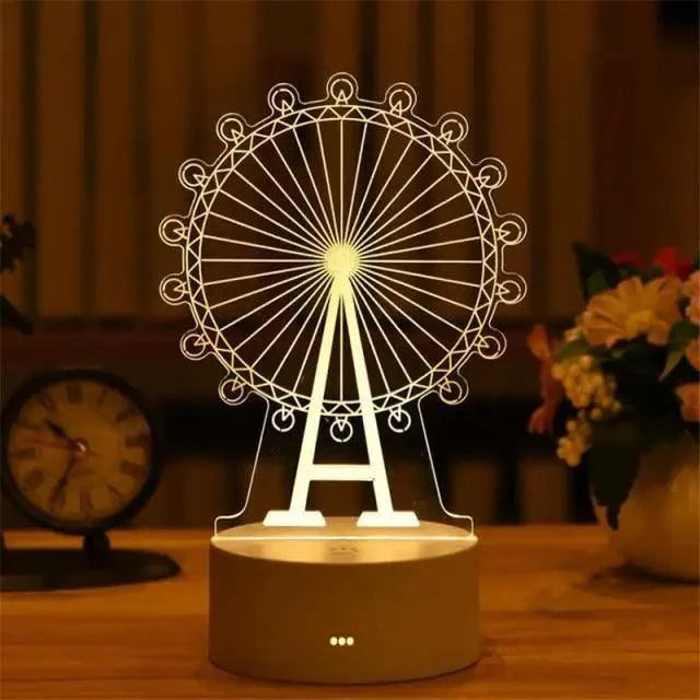 3D Heart Balloon LED Night Light Romantic Table Lamp for Bedroom