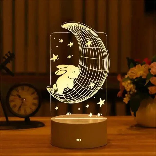 3D Heart Balloon LED Night Light Romantic Table Lamp for Bedroom