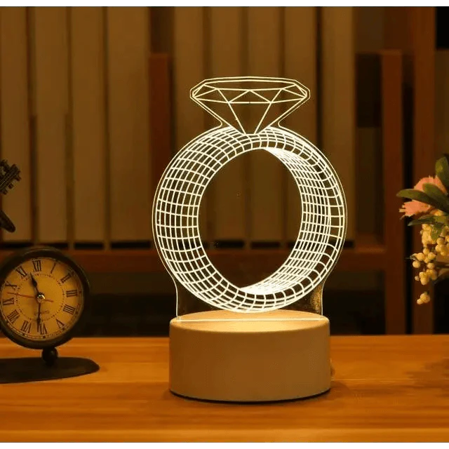 3D Heart Balloon LED Night Light Romantic Table Lamp for Bedroom