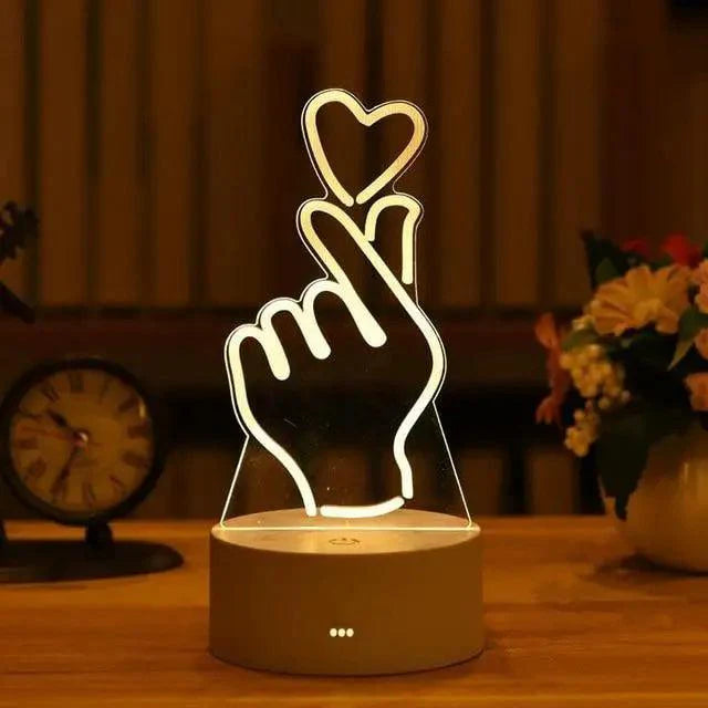 3D Heart Balloon LED Night Light Romantic Table Lamp for Bedroom