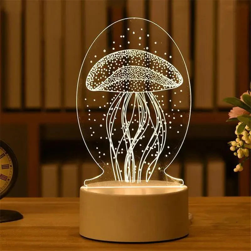 3D Heart Balloon LED Night Light Romantic Table Lamp for Bedroom