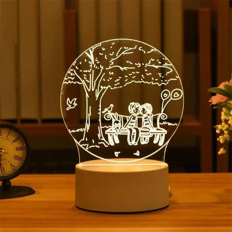 3D Heart Balloon LED Night Light Romantic Table Lamp for Bedroom