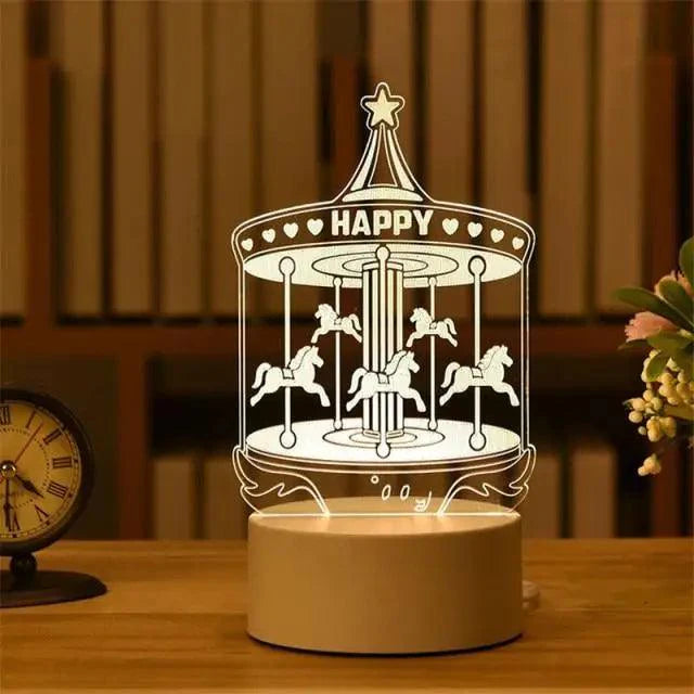 3D Heart Balloon LED Night Light Romantic Table Lamp for Bedroom