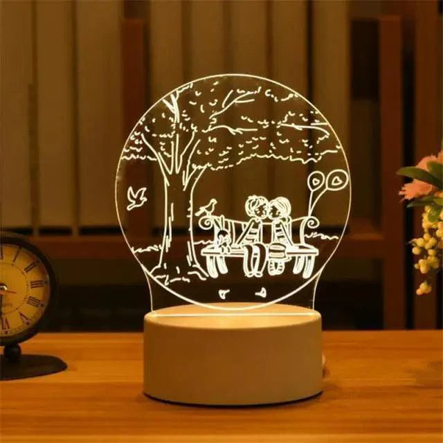 3D Heart Balloon LED Night Light Romantic Table Lamp for Bedroom