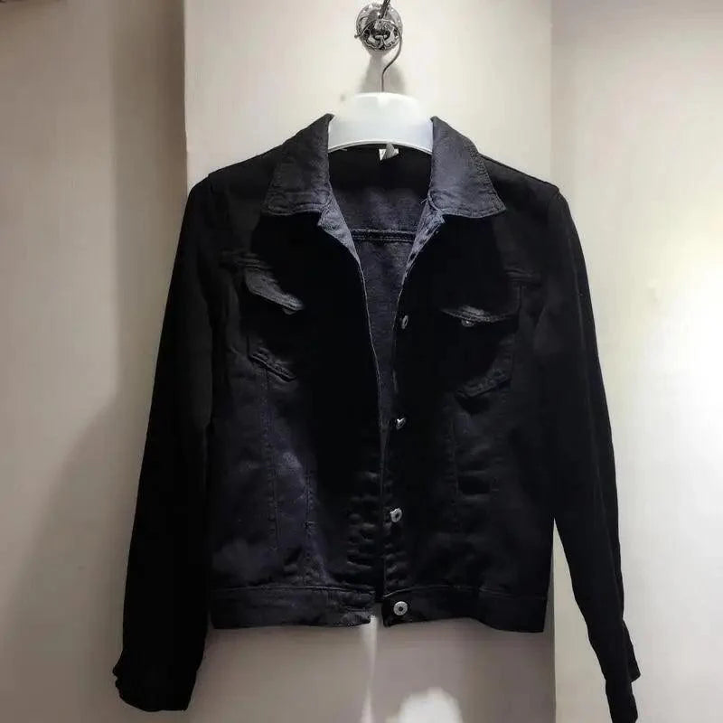 Women's Button Down Denim Jacket Long Sleeve Winter Overcoat