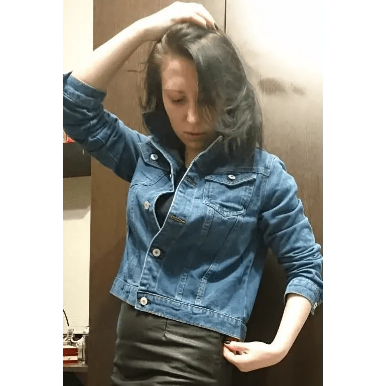 Women's Button Down Denim Jacket Long Sleeve Winter Overcoat