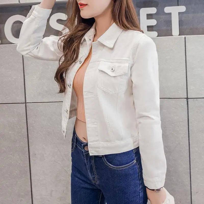 Women's Button Down Denim Jacket Long Sleeve Winter Overcoat