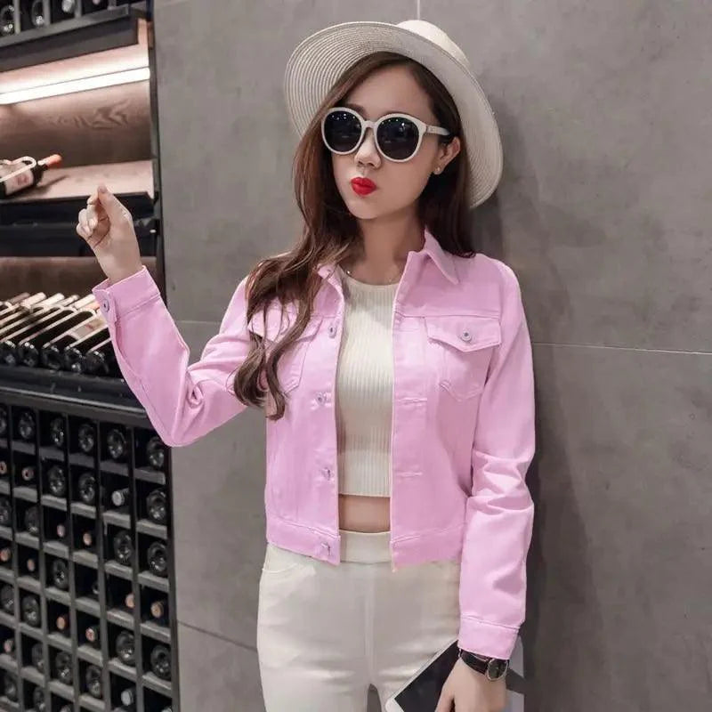 Women's Button Down Denim Jacket Long Sleeve Winter Overcoat
