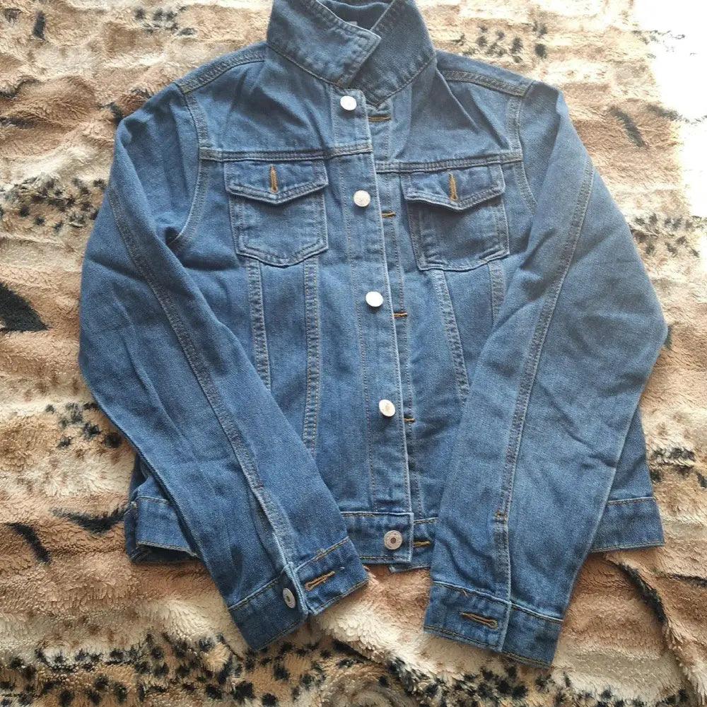 Women's Button Down Denim Jacket Long Sleeve Winter Overcoat