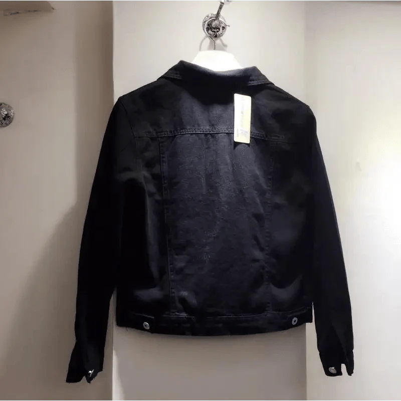 Women's Button Down Denim Jacket Long Sleeve Winter Overcoat