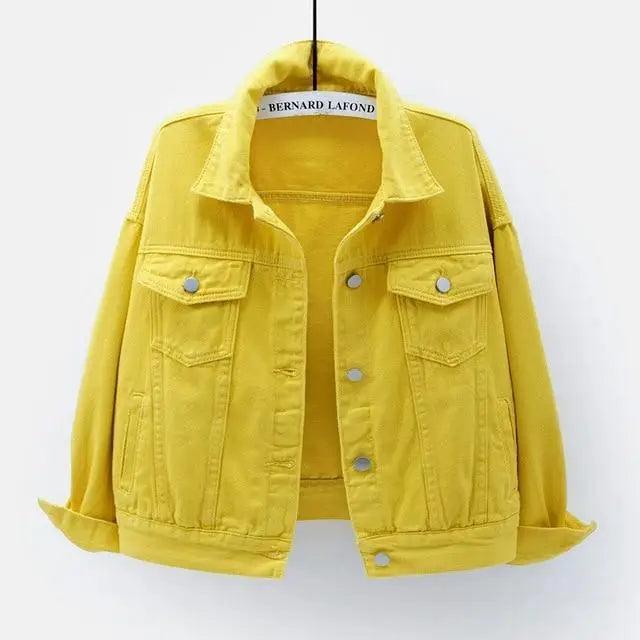 Women's Denim Trucker Jacket Soft Loose Casual Spring Autumn Coat