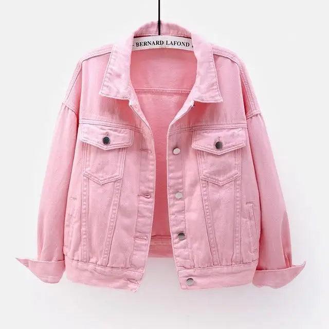 Women's Denim Trucker Jacket Soft Loose Casual Spring Autumn Coat