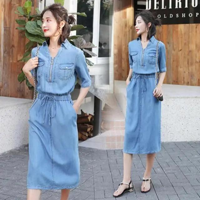Medium Blue Denim Mini Dress