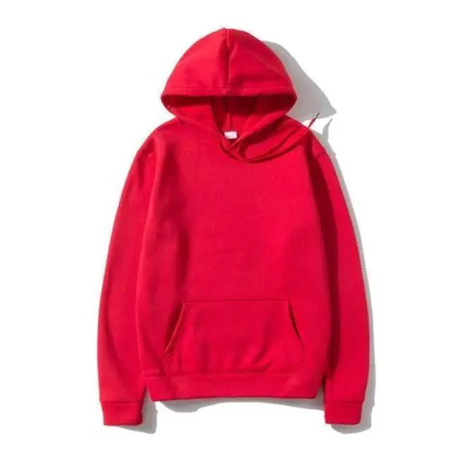 Unisex Solid Color Fleece Hoodie Long Sleeve Pullover Sweatshirt