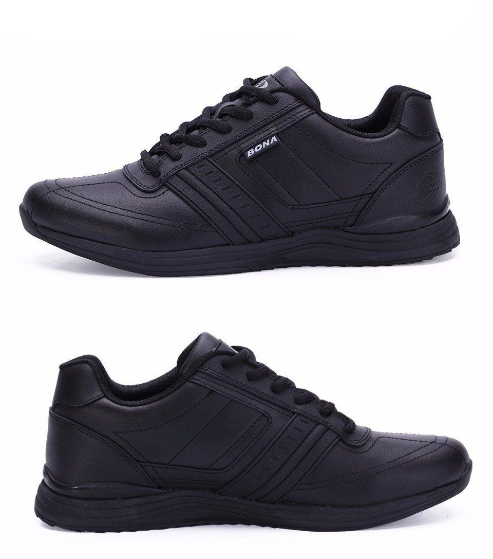 Men's Leather Athletic Walking Shoes - Comfortable Lace-Up Sneakers