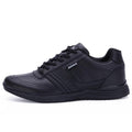 Men's Leather Athletic Walking Shoes - Comfortable Lace-Up Sneakers