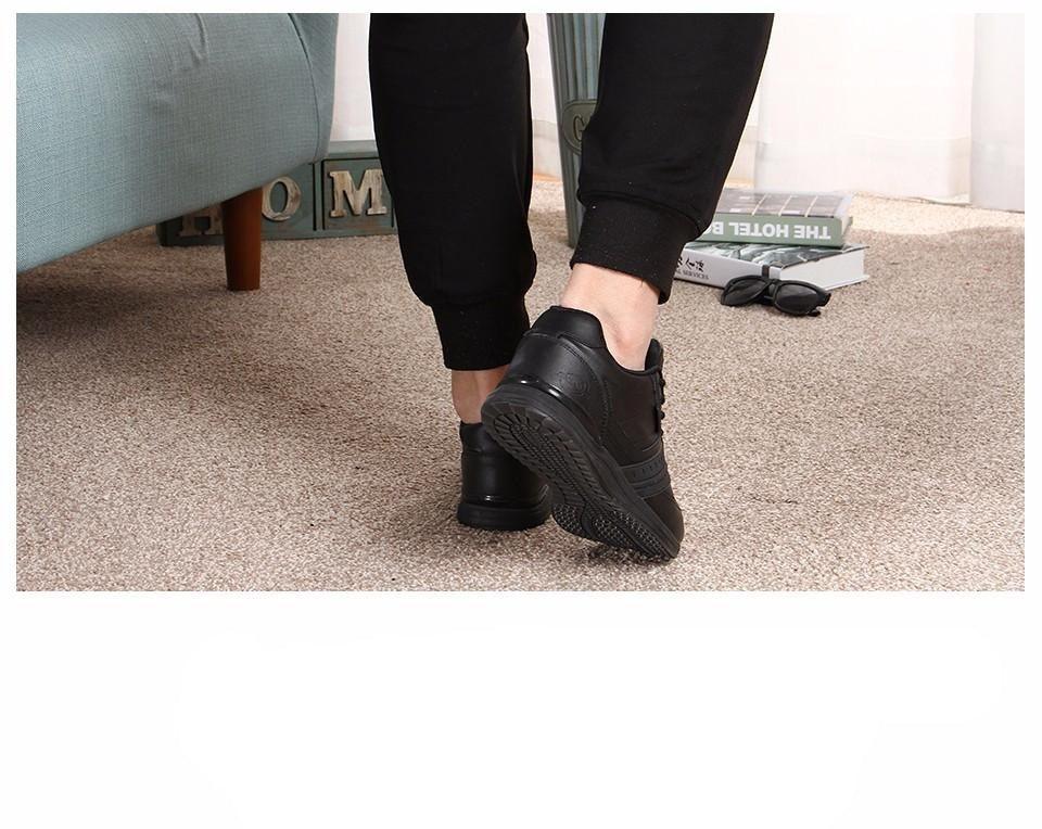 Men's Leather Athletic Walking Shoes - Comfortable Lace-Up Sneakers