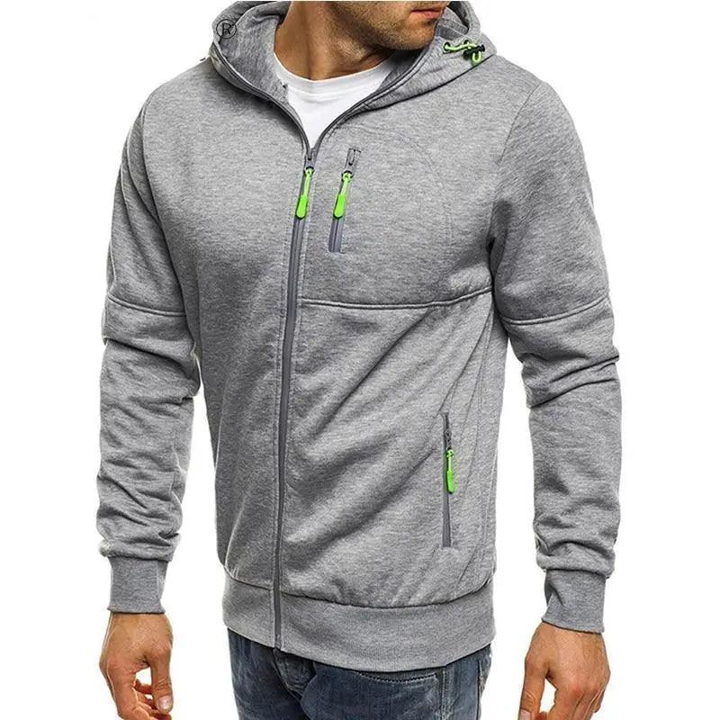 Men's Stevvex jacquard fleece hooded cardigan in a sporty casual design