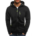 Men's Jacquard Fleece Hooded Cardigan Sports Tracksuit Jacket