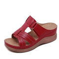Women's Buckle Strap Heeled Sandals - Comfortable Indoor Outdoor Slipper