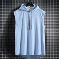 Men's Sleeveless Muscle Hoodie Quick-Dry Workout Gym Tank Top
