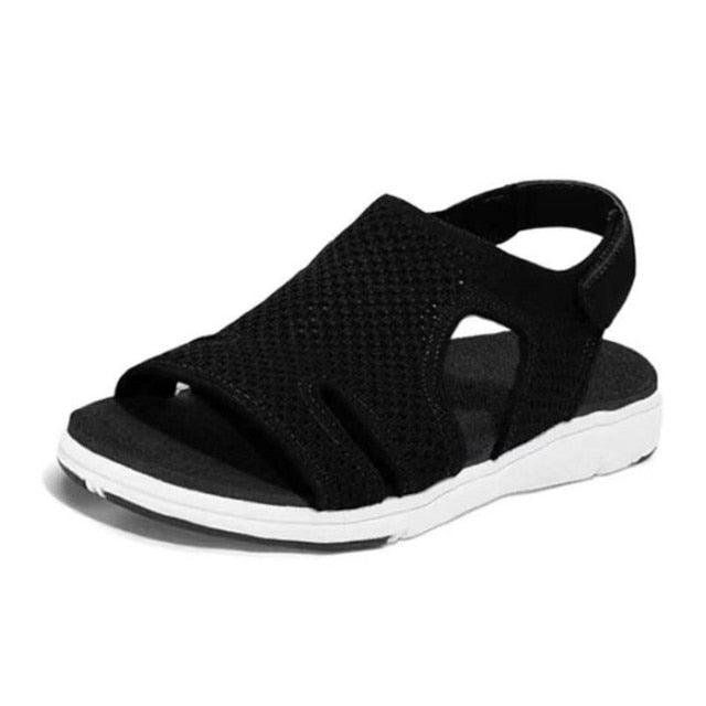 Blue Square Toe Flat Sandals – Comfortable Slip-On Beach Slides