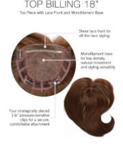 18" Hair Topper with Lace Front for Natural Volume and Length