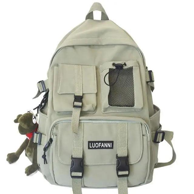 Trendy Nylon Laptop Backpack - Gorpcore Style Travel School Bag