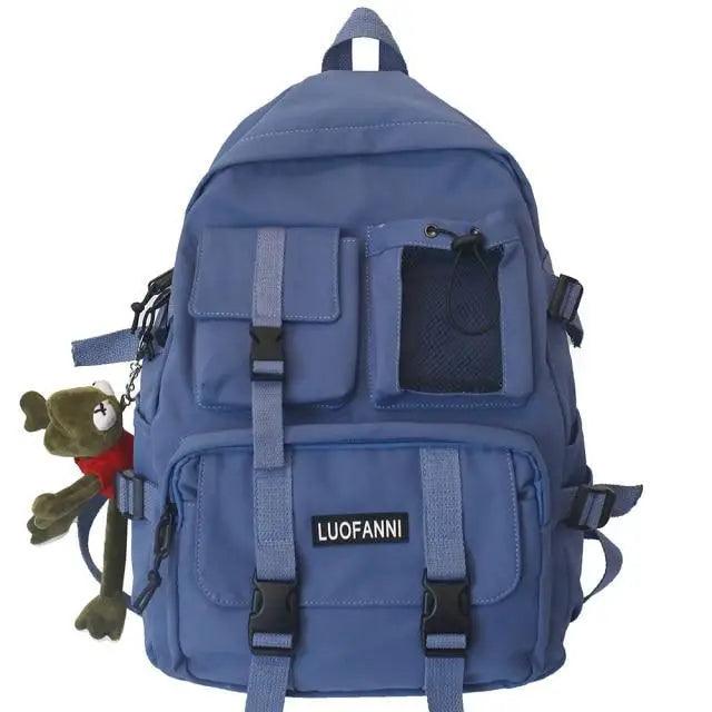 Trendy Nylon Laptop Backpack - Gorpcore Style Travel School Bag
