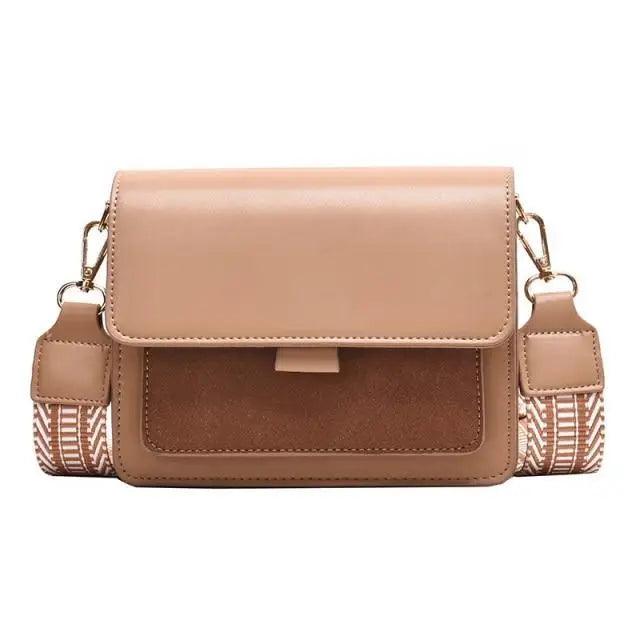 Modern Square Geometric Crossbody Phone Bag with Wide Strap