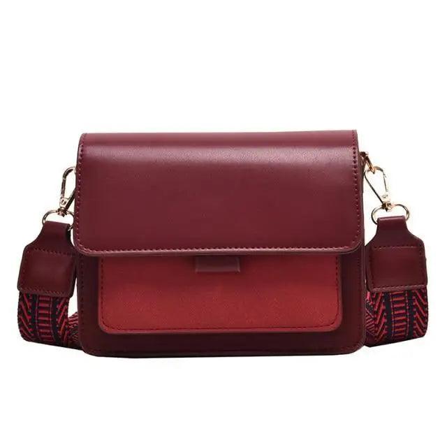 Modern Square Geometric Crossbody Phone Bag with Wide Strap