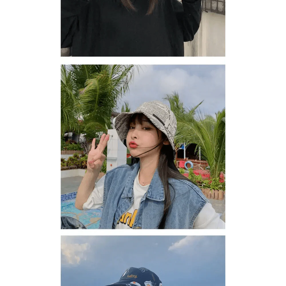 Reversible Cotton Bucket Hat - Unisex Streetwear Sun Hat