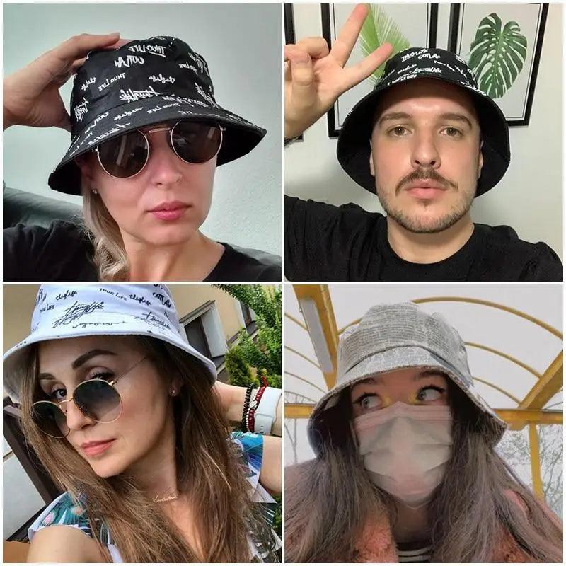 Reversible Cotton Bucket Hat - Unisex Streetwear Sun Hat