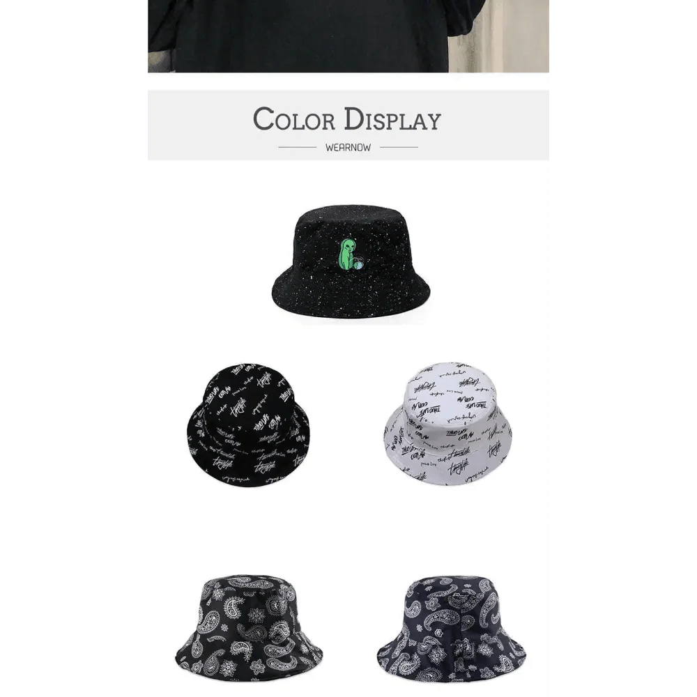 Reversible Cotton Bucket Hat - Unisex Streetwear Sun Hat