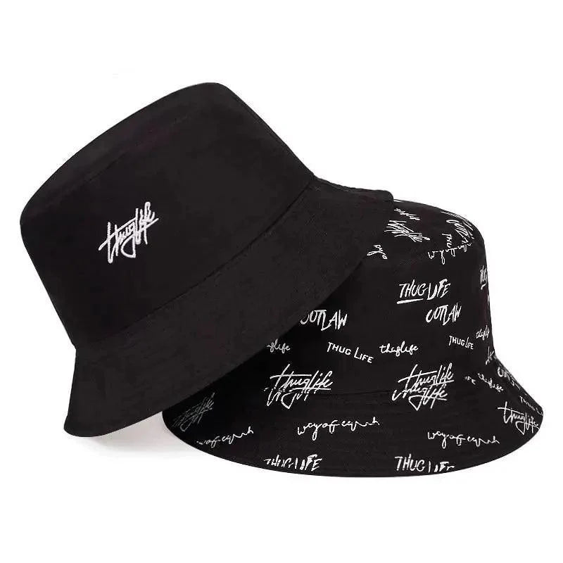 Reversible Cotton Bucket Hat - Unisex Streetwear Sun Hat