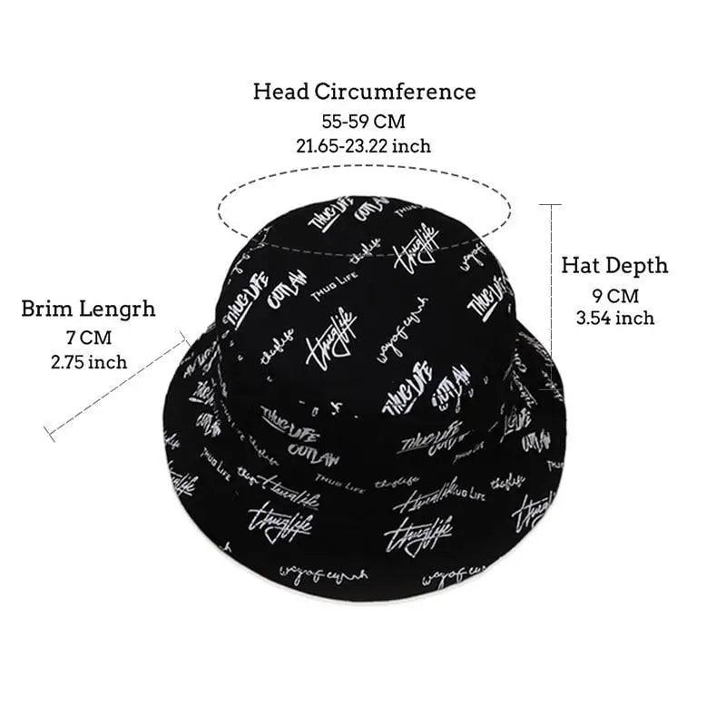 Reversible Cotton Bucket Hat - Unisex Streetwear Sun Hat